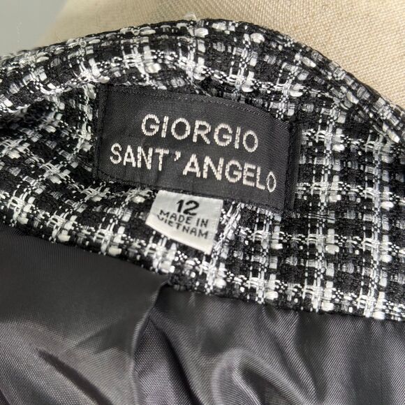 Giorgio Sant' Angelo Women's Blazer, Size 12, Bow & Buttons, Black & White - Picture 14 of 16